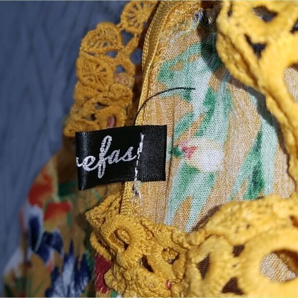 Yellow Floral Mini Dress  - Picture 6 of 8